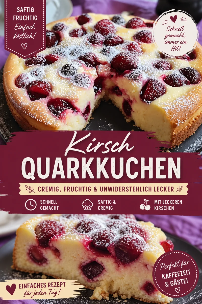 Schneller Blitz Kirschkuchen mit cremigem Vanillepudding zaubern - Hast Du Lust auf etwas Süßes, aber keine Zeit fürs lange Backen? Dann ist dieser Blitz Kirschkuchen genau das Richtige für Dich! Mit nur wenigen Zutaten & im Handumdrehen zubereitet, eignet sich dieser Kuchen perfekt für unerwarteten Besuch. Probiere es aus und verwöhne Deine Gäste! #Kirschkuchen #SchnelleRezepte #Desserts