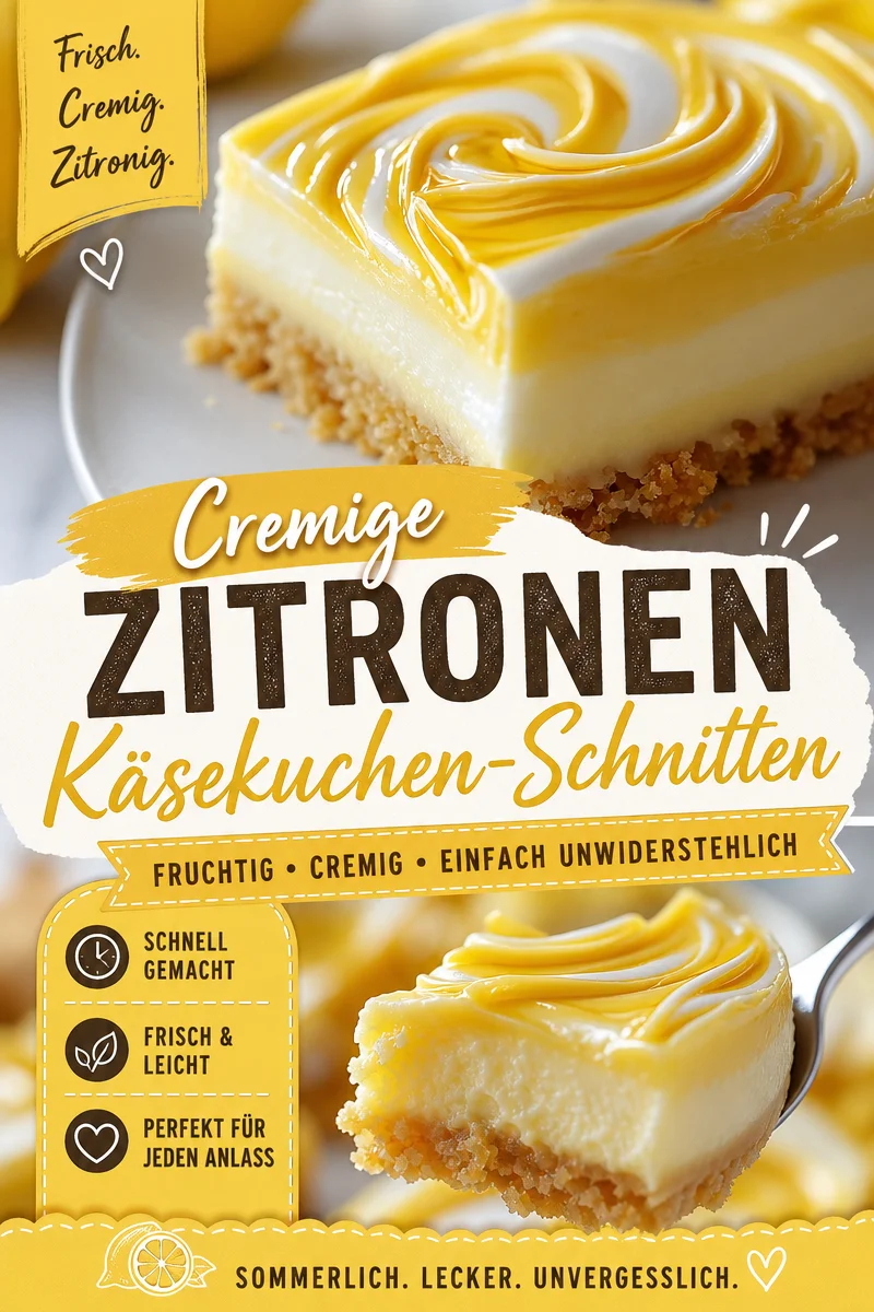 Schneller Zitronen Käsekuchen: Einfach und lecker für jeden Anlass - Lust auf einen Kuchen, der frisch und cremig ist? Probiere dieses einfache Rezept für einen Zitronen Käsekuchen, der garantiert glücklich macht! Mit wenigen Zutaten und einfacher Zubereitung ist dieser Kuchen ideal für jeden Anlass. Highlights: cremig, zitronig und unwiderstehlich gut! Backe ihn selbst und teile deine Ergebnisse! #ZitronenKäsekuchen #KuchenRezept #SchnelleRezepte