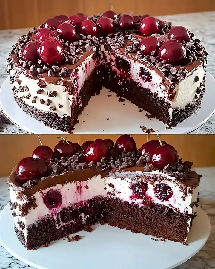 Schokoladen Kirschtorte mit cremiger Sahne 3 Schokoladen Kirschtorte mit cremiger Sahne