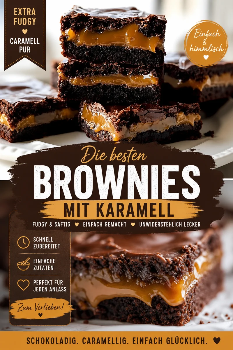Unwiderstehliche Brownies mit Salzkaramell: Fudgy Genuss für jeden Anlass Unwiderstehliche Brownies mit Salzkaramell: Fudgy Genuss für jeden Anlass - Hast du Lust auf eine süße Verführung, die nicht nur schmeckt, sondern auch glücklich macht? Probiere diese Salzkaramell-Brownies, die perfekt fudgy und voller Geschmack sind! Backe sie für deine Freunde oder für einen besonderen Anlass und überrasche alle mit diesem köstlichen Dessert. Lass dir diese Geschmacksexplosion nicht entgehen! #Brownies #Süßspeisen #Backen