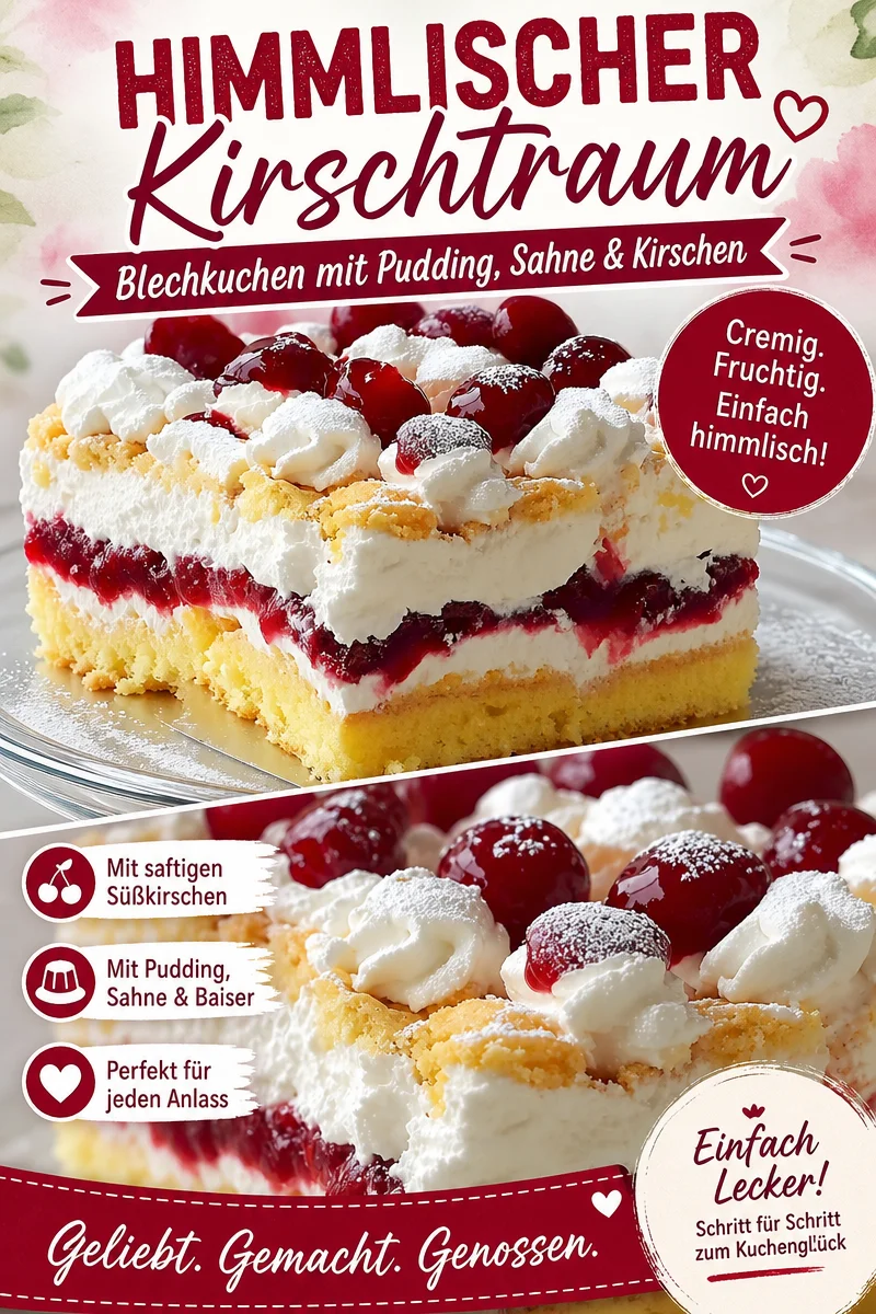Verwöhne deine Liebsten mit köstlicher Himmelstorte mit Kirschen und Vanillecreme Verwöhne deine Liebsten mit köstlicher Himmelstorte mit Kirschen und Vanillecreme - Entdecke unser unwiderstehliches Rezept für Himmelstorte mit Kirschen und Vanillecreme! Diese Torte sorgt für strahlende Augen bei jedem Fest und ist ein echter Hingucker auf jeder Kaffeetafel. Bereite sie für den nächsten Anlass vor und verwöhne deine Gäste mit diesem himmlischen Dessert. Jetzt nachbacken! #Himmelstorte #Kirschen #DessertRezepte