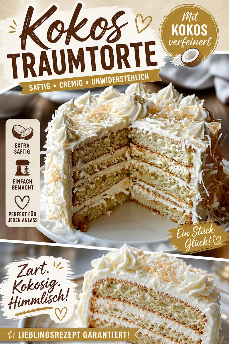 Verwöhne dich mit einem saftigen Kokoskuchen mit weißer Schokolade und Karamell Verwöhne dich mit einem saftigen Kokoskuchen mit weißer Schokolade und Karamell - Lust auf etwas Süßes, das dich in Urlaubsstimmung versetzt? Probiere diesen unwiderstehlichen Kokoskuchen mit weißer Schokolade und einer köstlichen Karamellsauce! Der saftige Teig vereint tropischen Geschmack mit dekadenter Süße. Perfekt für Feste oder einfach nur so! Lass dir das nicht entgehen - backe ihn jetzt! #Kokoskuchen #Dessert #Kuchenliebe