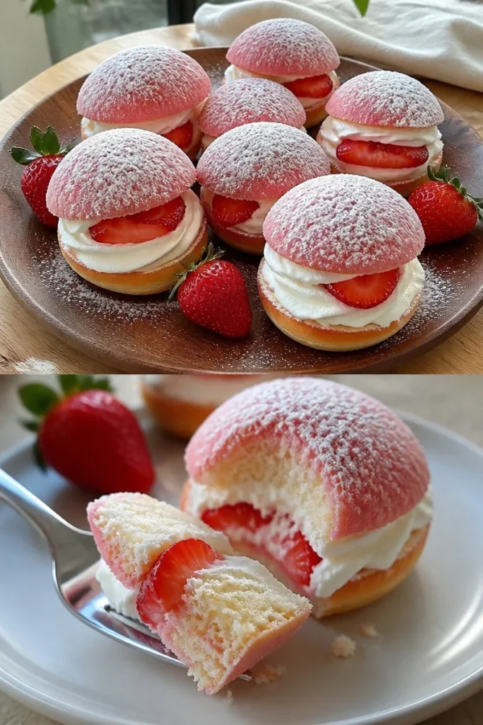 Weiche Erdbeerkugeln mit Erdbeeren Rezept 3 Weiche Erdbeerkugeln mit Erdbeeren Rezept