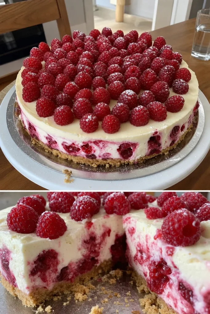 Weiches Weißchocoladentorte mit Himbeerkompott 3 Weiches Weißchocoladentorte mit Himbeerkompott