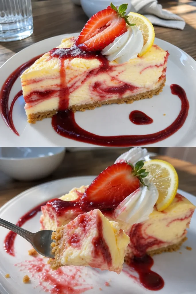 Zitronen-Käsekuchen mit Erdbeer-Topping