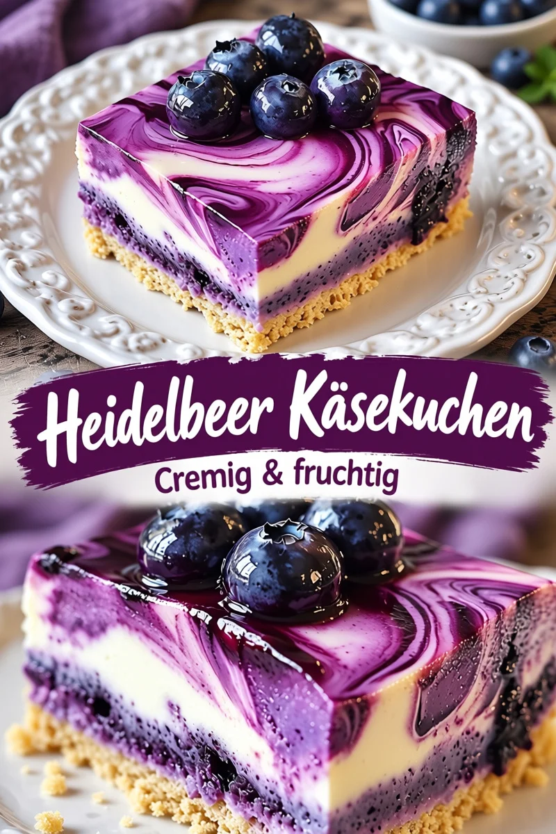 Erfrischender Heidelbeer-Käsekuchen ohne Backen – Einfach und Lecker Erfrischender Heidelbeer-Käsekuchen ohne Backen – Einfach und Lecker - Lust auf ein köstliches Dessert, ganz ohne Backen? Unser Heidelbeer-Käsekuchen ist die perfekte Lösung! Er ist nicht nur einfach zuzubereiten, sondern auch ein echter Genuss – ideal für warme Sommertage! Reiche deinen Freunden und deiner Familie dieses cremige Dessert und lass sie staunen. Probiere es jetzt aus! #Käsekuchen #Heidelbeeren #Dessert