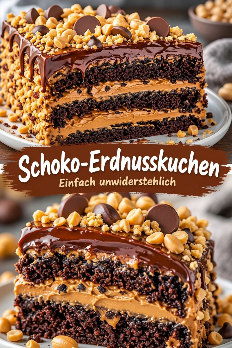 Himmlischer Schoko-Erdnussbutter Kuchen: Pure Gaumenfreude genießen Himmlischer Schoko-Erdnussbutter Kuchen: Pure Gaumenfreude genießen - Entdecke jetzt das Rezept für den himmlischen Schokoladen-Erdnussbutter-Ooey Gooey Kuchen, der dich mit jedem Bissen in den siebten Himmel katapultiert! Perfekt für jeden Anlass, lässt er sich einfach zubereiten und wird deine Gäste begeistern. Probiere es aus und teile deine Kreation! #ErdnussbutterKuchen #Schokoladenliebe #Backen